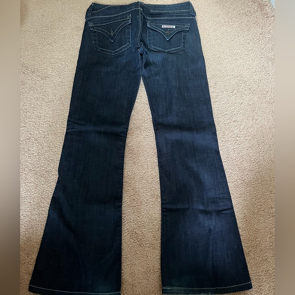 Hudson Beth Mid-Rise Baby Bootcut Jean size 28 dark blue Jean.